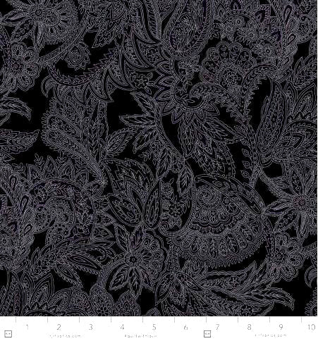 Maison JB702-BK1 Paisley Black by Jinny Beyer for RJR Fabrics