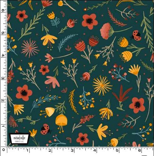 Meet Me in the Forest DC10761-TEAL-D Rooted in Nature by Alicia Jacobs Dujets for Michael Miller Fabrics