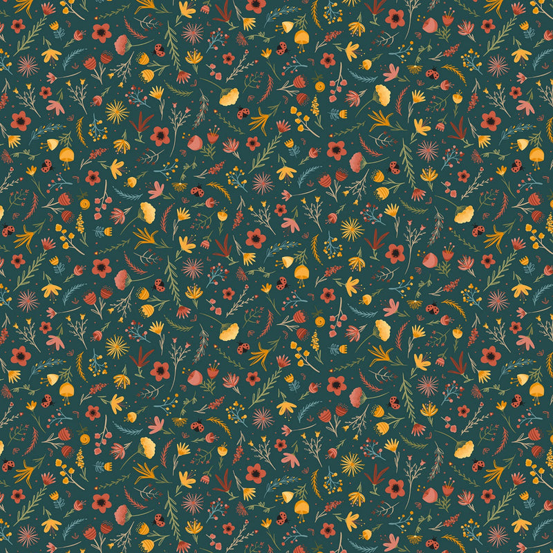 Meet Me in the Forest DC10761-TEAL-D Rooted in Nature by Alicia Jacobs Dujets for Michael Miller Fabrics