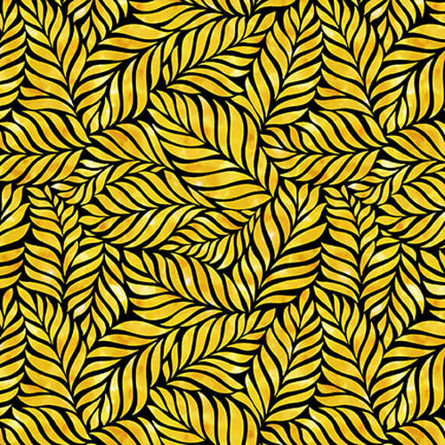 Mellow Yellow 1966-44 Yellow Leaves by Satin Moon Designs for Blank Quilting