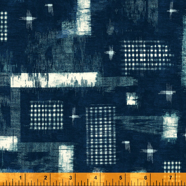 Midnight 52746-1 Indigo Woven Ikat by Whistler Studios for Windham Fabrics