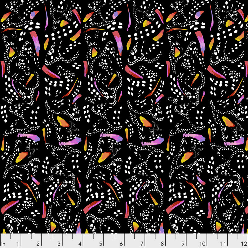 Migration PWLT020.BLACK Monarch Stripe by Lorraine Turner for Free Spirit