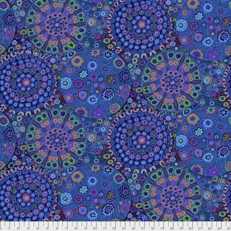 Millefiore 108" Cotton Sateen QBGP006.BLUE by Kaffe Fassett for Free Spirit