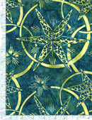 Mini Waterfall Batik TONGA-B8788 Teal Sonic Stars and Rings Judy and Judel Niemeyer Timeless Treasures
