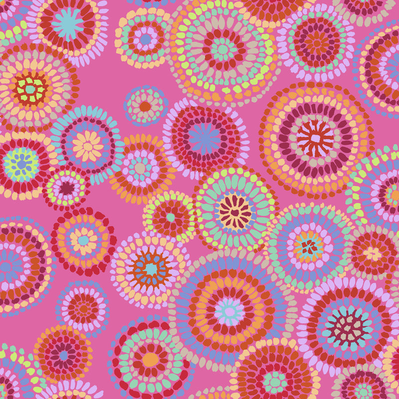 Mosaic Circles PWGP176.PINK by Kaffe Fassett for Free Spirit