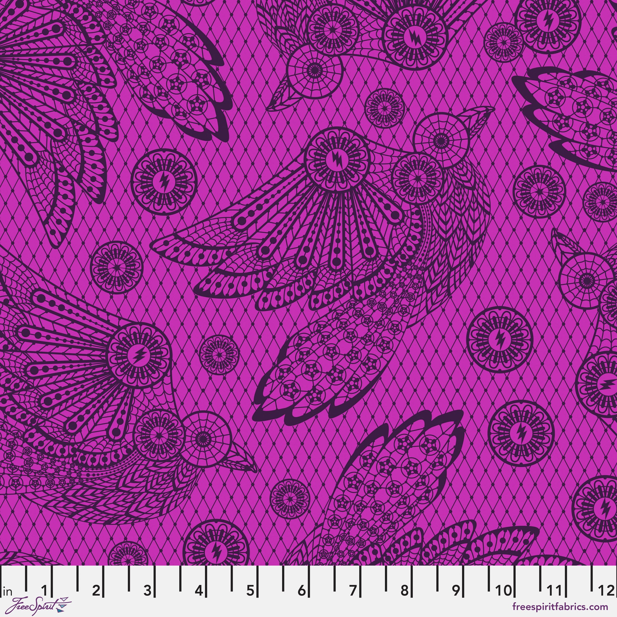 Nightshade Deja Vu Raven Lace Oleander - 5 Metre Backing Bundle
