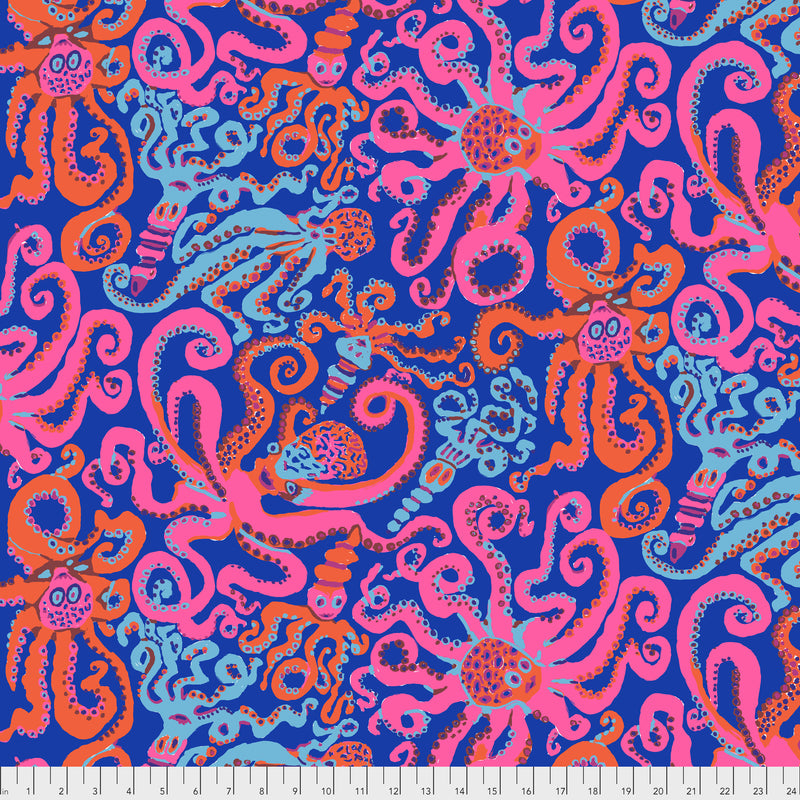 Octopus PWBM074.BLUE by Brandon Mably for Free Spirit