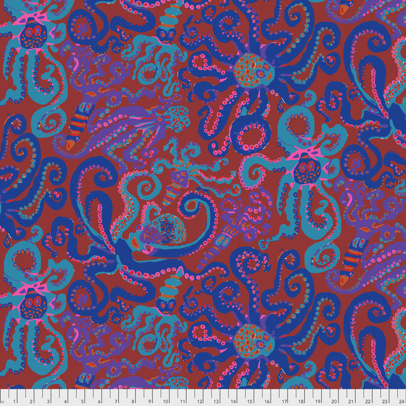Octopus PWBM074.RED by Brandon Mably for Free Spirit