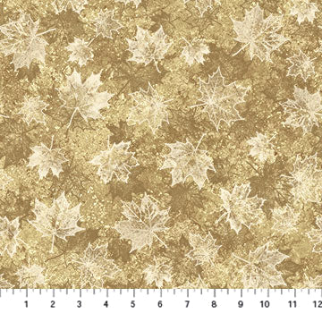 Oh Canada! 10th Anniversary 24266-14 Large Leaves Beige Cream by Deborah Edwards and Linda Ludovico for Northcott