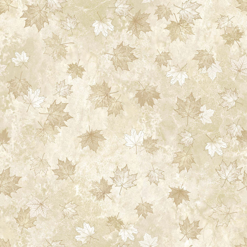 Oh Canada! 10th Anniversary 24267-12 Leaves Silhouette Cream Beige by Deborah Edwards and Linda Ludovico for Northcott