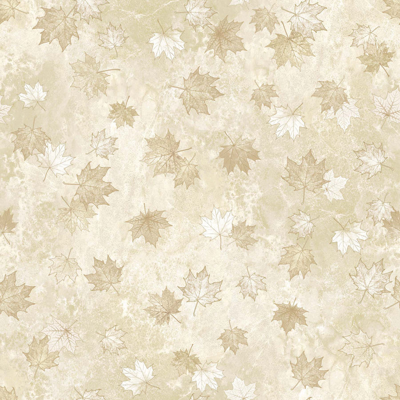 Oh Canada! 10th Anniversary 24267-12 Leaves Silhouette Cream Beige by Deborah Edwards and Linda Ludovico for Northcott