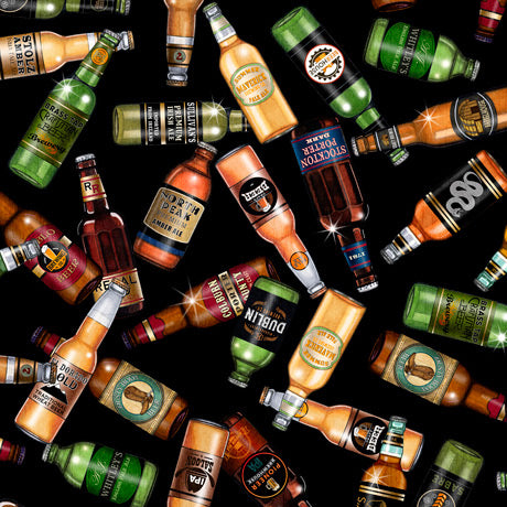 On Tap 28421-J Beer Bottles by Dan Morris for Quilting Treasures