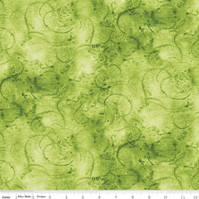 Painter's Watercolor Swirl C680-LIME by J. Wecker Frisch for Riley Blake Designs