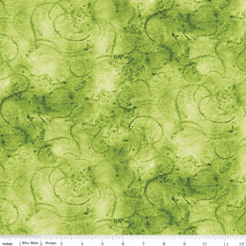 Painter's Watercolor Swirl C680-LIME by J. Wecker Frisch for Riley Blake Designs