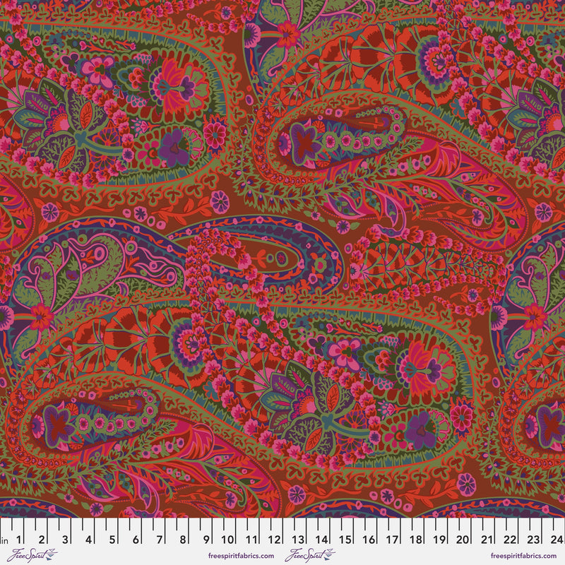 Paisley Jungle GP60.RUST by Kaffe Fassett for Free Spirit