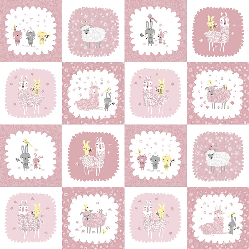 Baby Buddies Panel 10280-01 Pink Blocks