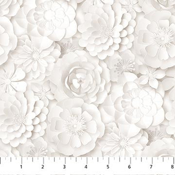 Paper White 24955-10 Floral White by Deborah Edwards for Northcott