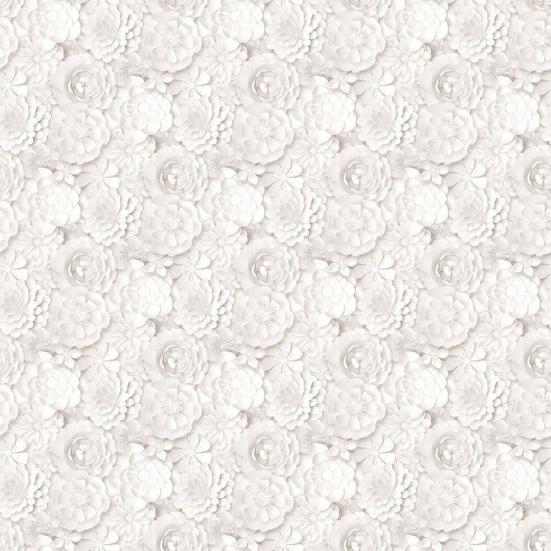 Paper White 24955-10 Floral White by Deborah Edwards for Northcott