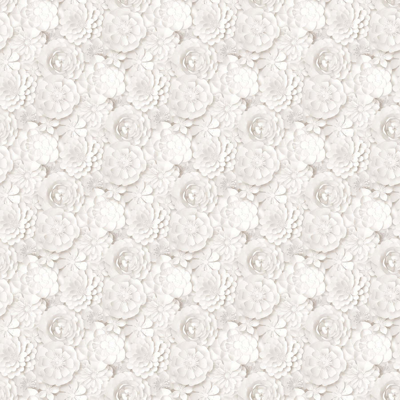 Paper White 24955-10 Floral White by Deborah Edwards for Northcott