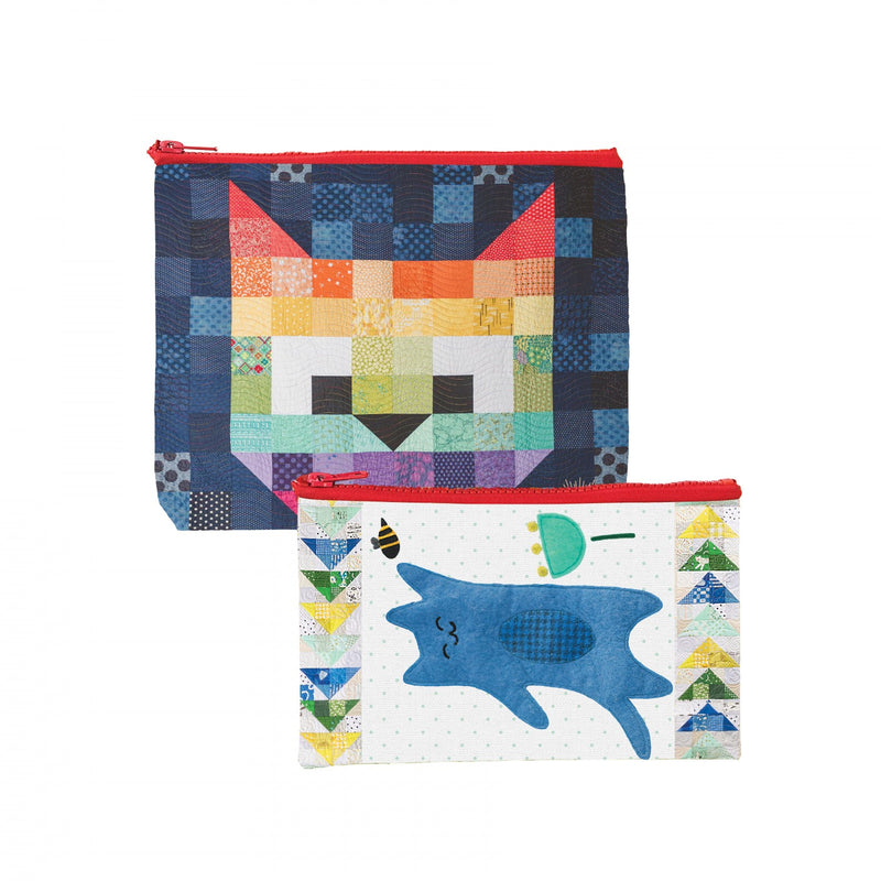 Patchwork Cats Eco Pouch - Set of 2