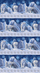 Polar Frost 24838-46 Border Stripe Dark Blue by Jody Bergsma for Northcott