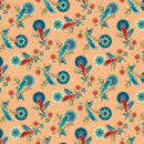 Prairie Meadow 24232-50 Peach Multi Country Corsage Brett Lewis Natural Born Quilter for Northcott