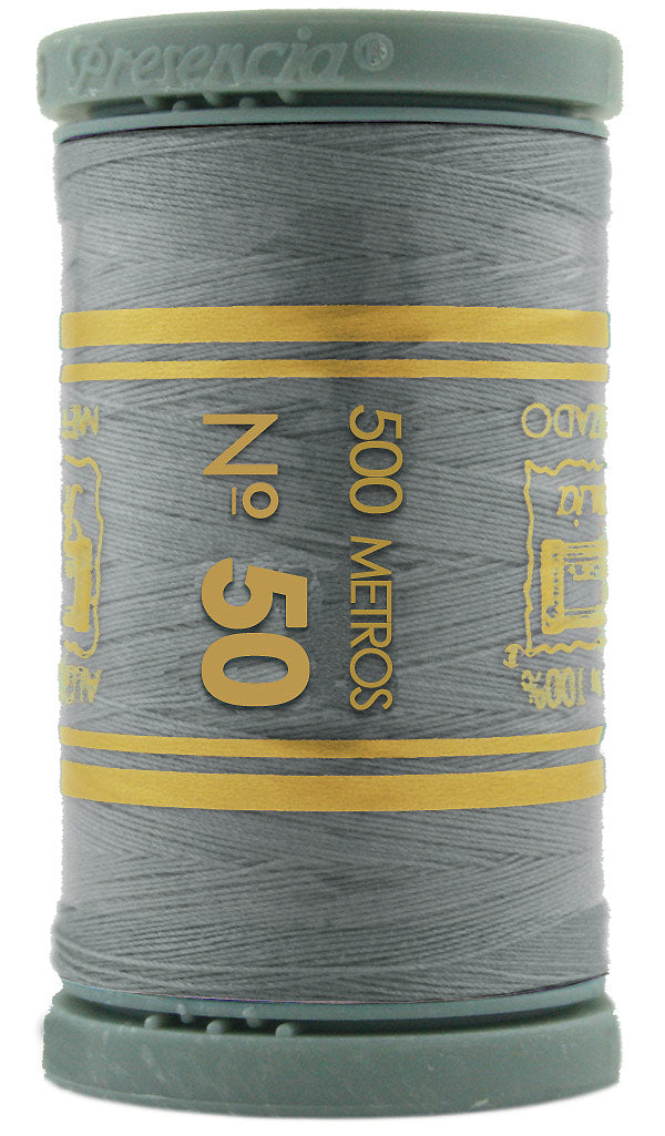 Presencia Cotton Sewing Thread 3-ply 50wt 500m Light Pewter 1 0352