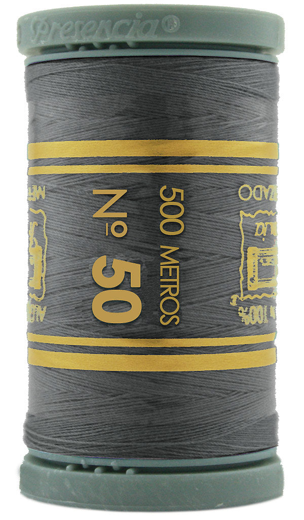 Presencia Cotton Sewing Thread 3-ply 50wt 500m Dark Pewter 0353