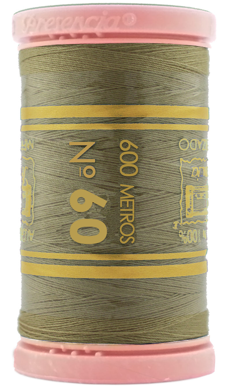 Presencia Cotton Sewing Thread 3-ply 60wt 600m Medium Drab Green Brown 0175