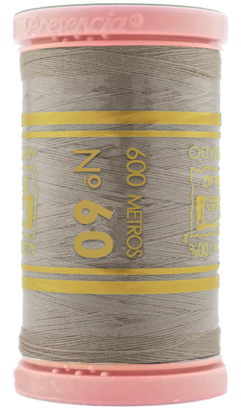 Presencia Cotton Sewing Thread 3-ply 60wt 600m Dark Wheat - Mother Goose 0212