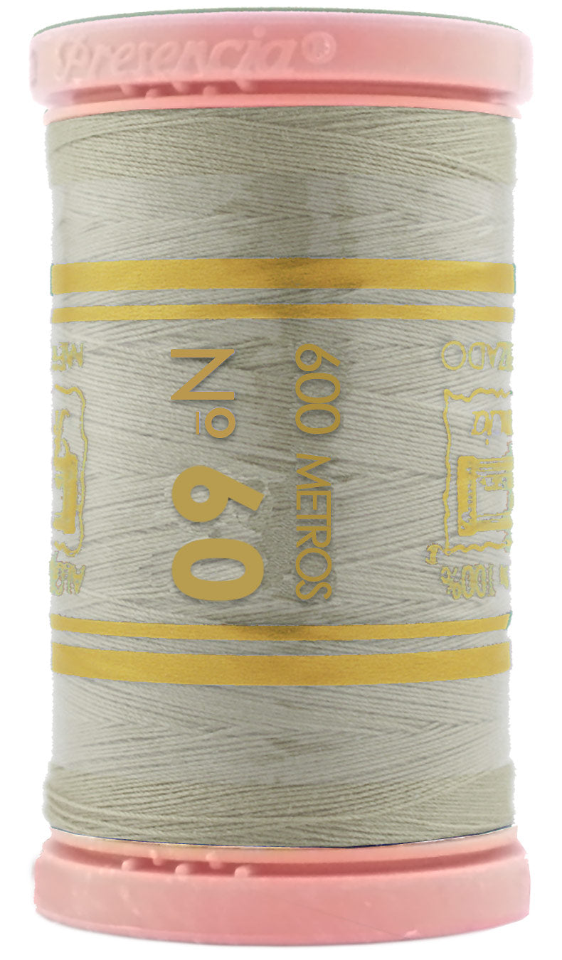 Presencia Cotton Sewing Thread 3-ply 60wt 600m Medium Beige Grey 0216
