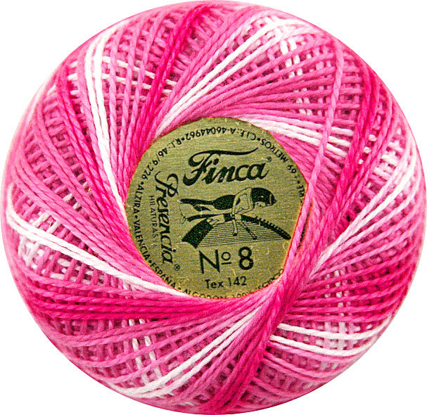 Presencia Size 8 Finca Perle Cotton 77yd. - 9350 Variegated Geranium