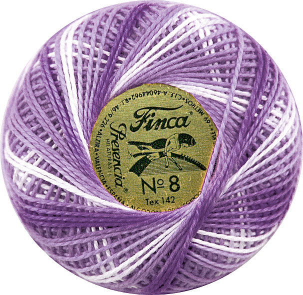Presencia Size 8 Finca Perle Cotton 77yd. - 9480 Lavender Lace