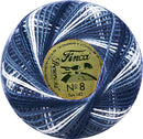 Presencia Size 8 Finca Perle Cotton 77yd. - 9705 Variegated Royal Blue 