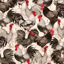 Proud Rooster 3023 39765 139 Packed Roosters Ivory by Susan Winget for Wilmington Prints
