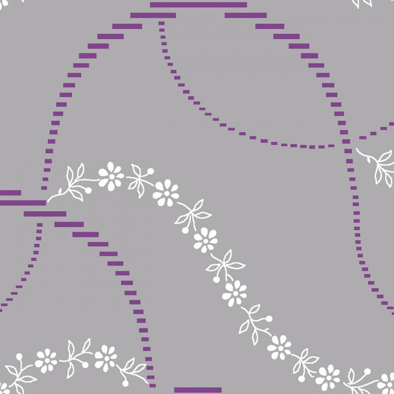 Purple Reign Y3369-118 Ribbon Wave Light Pewter by Clothworks