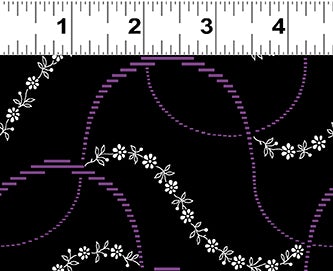 Purple Reign Y3369-3 Ribbon Wave Black - Fat Quarter