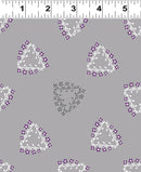 Purple Reign Y3370-118 Triangle Wreaths Light Pewter by Clothworks