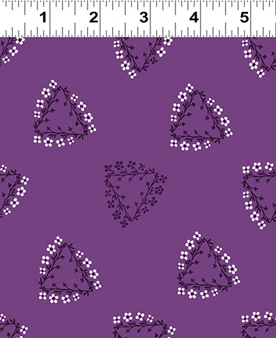 Purple Reign Y3370-122 Triangle Wreaths Dark Orchid by Clothworks