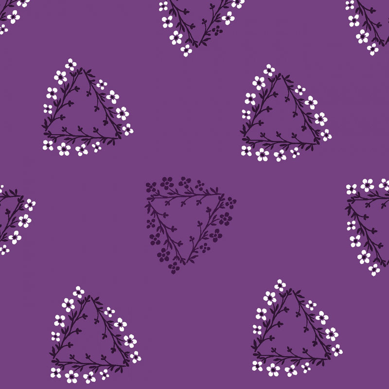 Purple Reign Y3370-122 Triangle Wreaths Dark Orchid by Clothworks