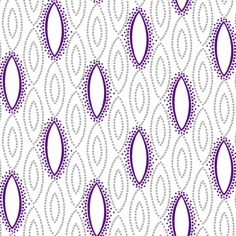 Purple Reign Y3371-1 Geometric White by Clothworks