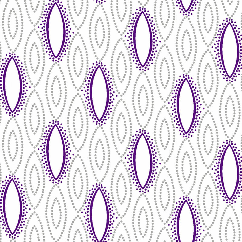 Purple Reign Y3371-1 Geometric White by Clothworks