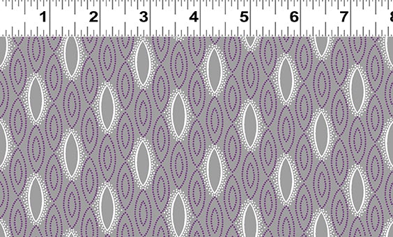 Purple Reign Y3371-118 Geometric Light Pewter by Clothworks