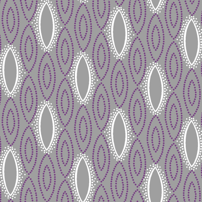 Purple Reign Y3371-118 Geometric Light Pewter by Clothworks