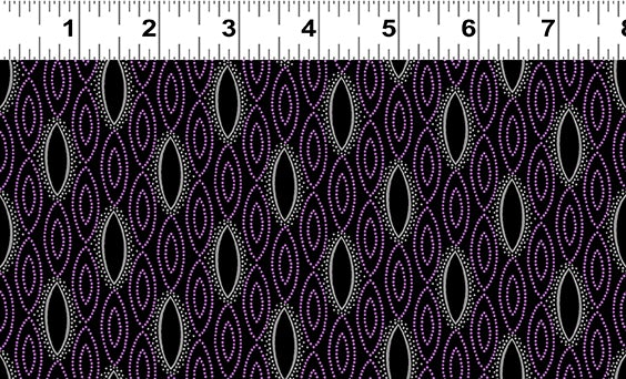 Purple Reign Y3371-3 Geometric Black by Clothworks