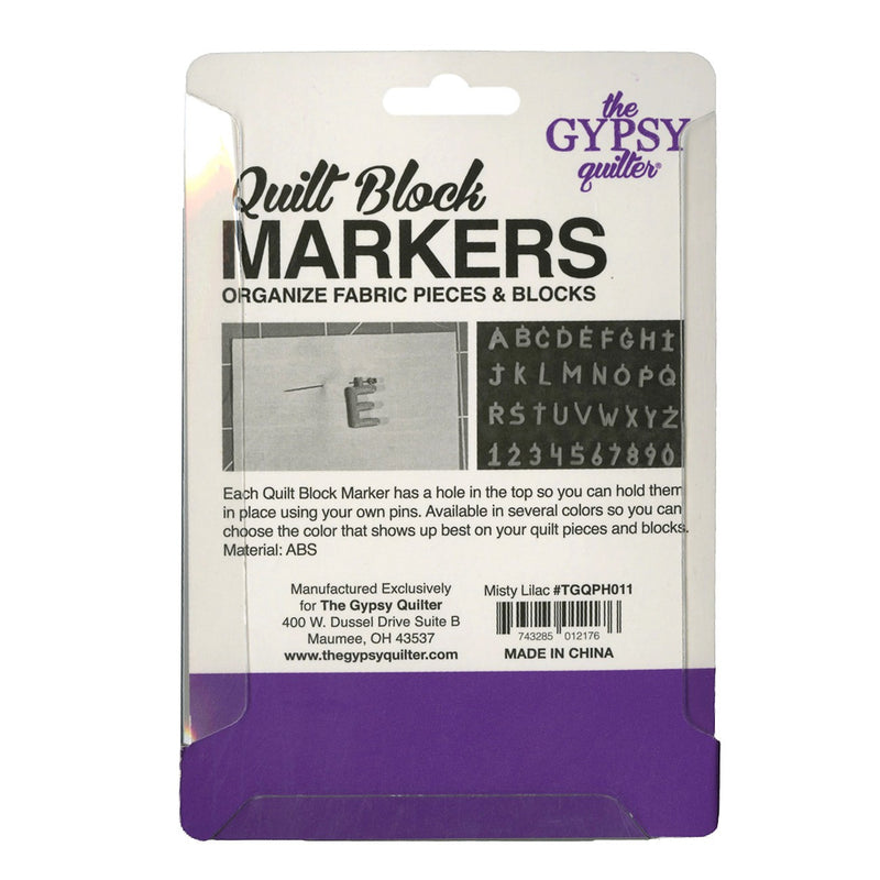 Gypsy Quilter Quilt Block Markers - Misty Lilac