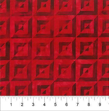 Quilt Inspired Borders Batik 80917-24 Square in a Square Lipstick Red by Banyan Batiks by Northcott