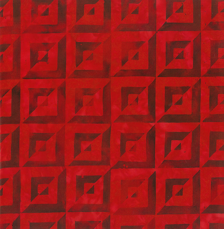 Quilt Inspired Borders Batik 80917-24 Square in a Square Lipstick Red by Banyan Batiks by Northcott