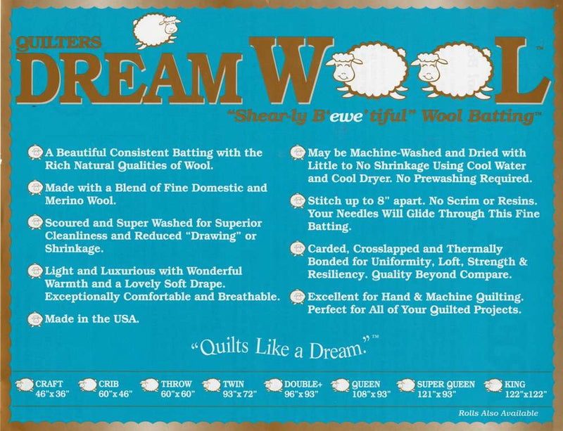 Quilters Dream Wool - Throw - 60 Inches by 60 Inches