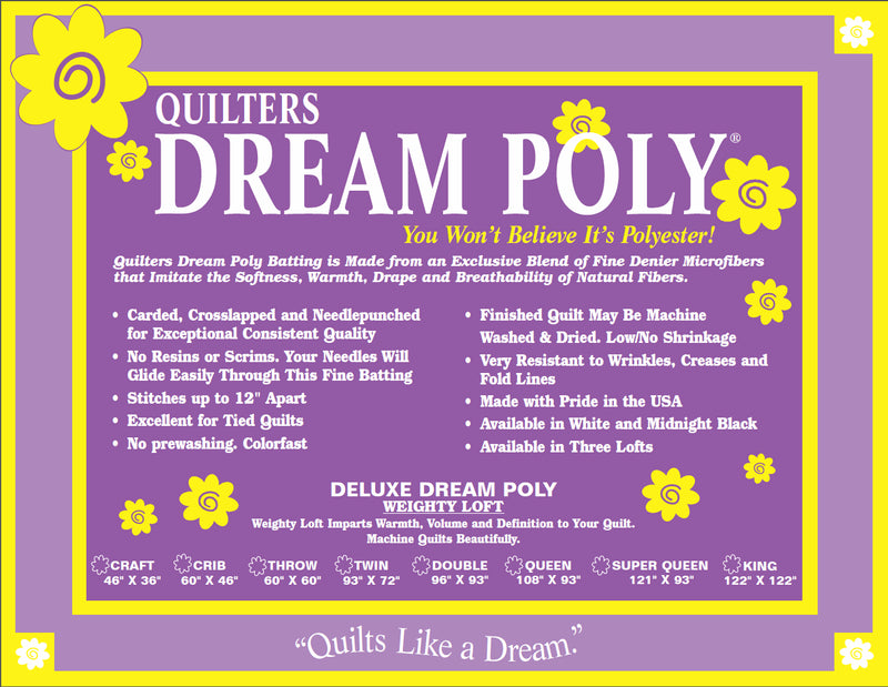 Quilters Dream Deluxe Poly - White - King - 122 Inches by 120 Inches